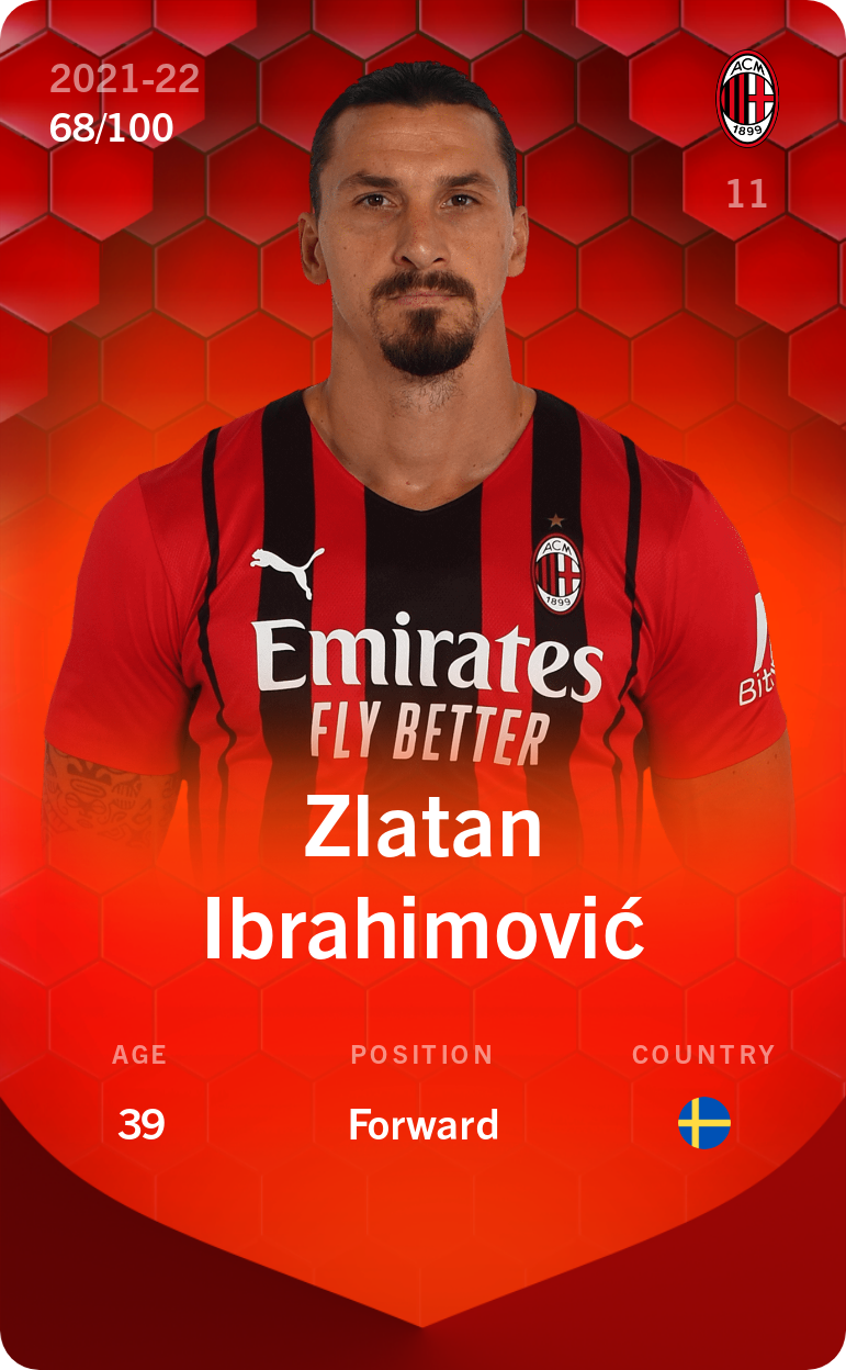 Sorare - Sorare Official - Zlatan Ibrahimović 2021-22 • Rare 68/100 - NFT # 84478455017216113978998135860066497220872079070124533789182624800965392178428