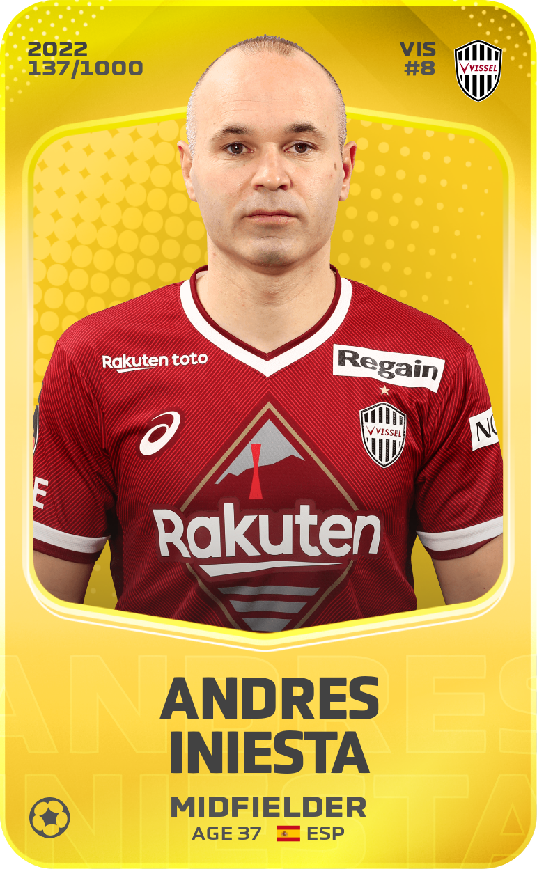 Sorare - Sorare Official - Andres Iniesta 2022-23 • Limited 137/1000 - NFT # 24716756164424651104602410397512073201018233837087018037567576014274518082035