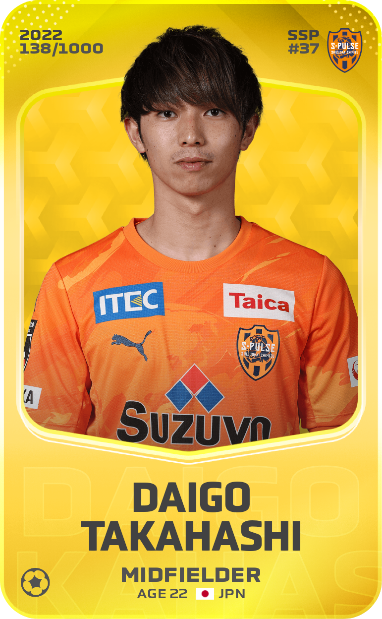 Sorare - Sorare Official - Daigo Takahashi 2022-23 • Limited 138/1000 - NFT # 30116054531939685545581609640480575041382369158130634514201513510402388120704