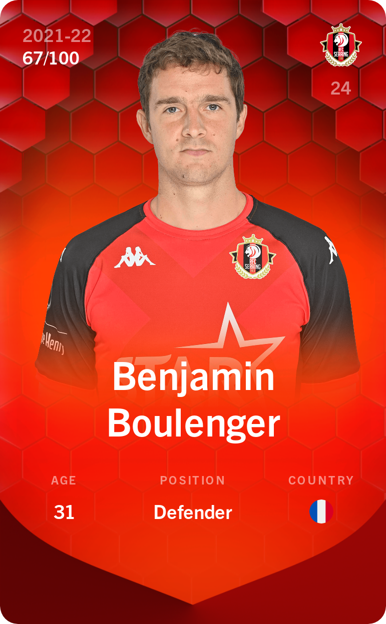 Sorare - Sorare Official - Benjamin Boulenger 2021-22 • Rare 67/100 - NFT # 6104274621136678235227857871257737297889015999793172015796720474314647347476