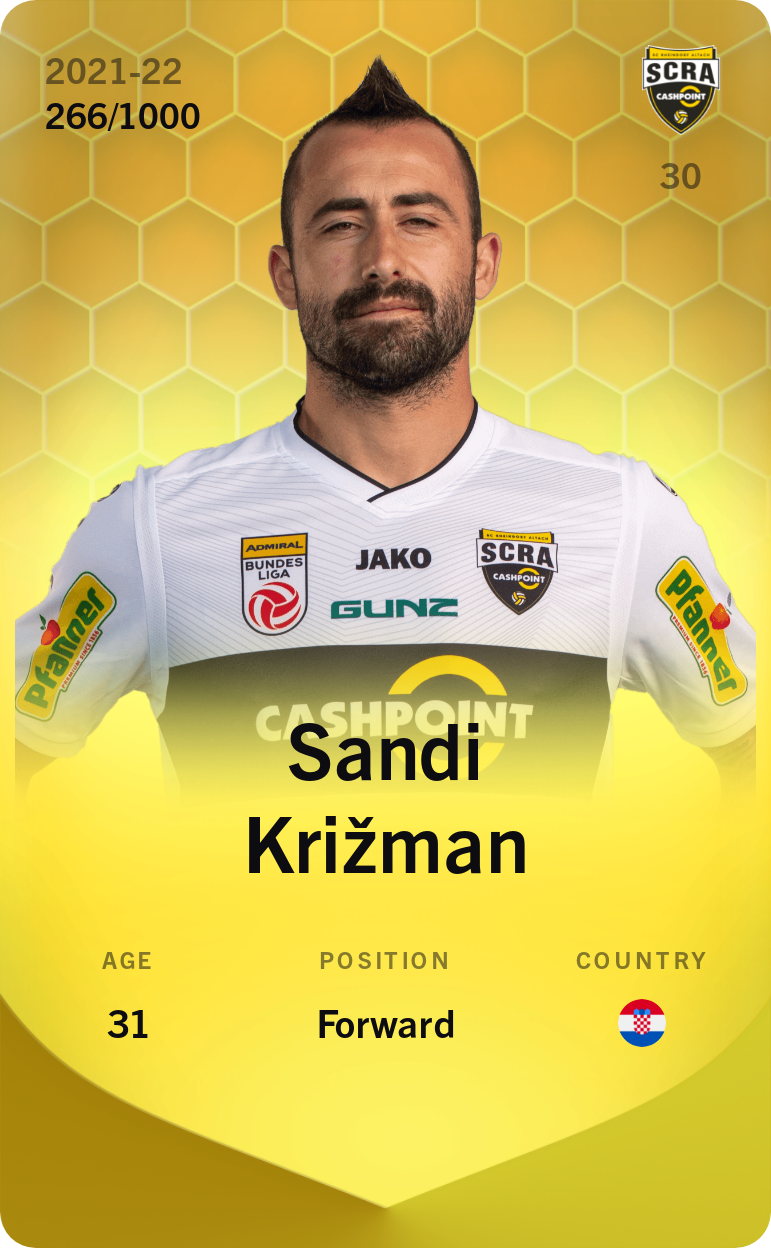 Sorare - Sorare Official - Sandi Križman 2021-22 • Limited 266/1000 - NFT # 46588247215423931731122072762894032050733354064669456245295707793601495828730