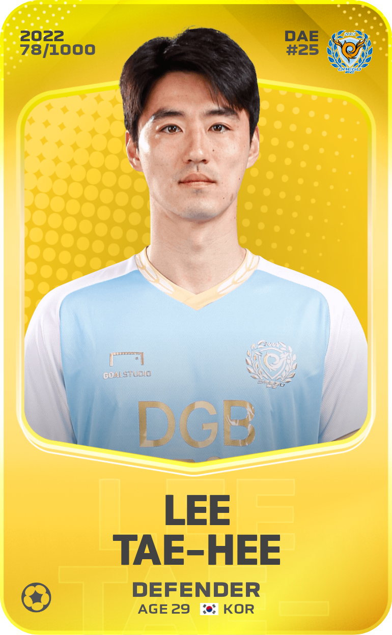 Sorare - Sorare Official - Lee Tae-Hee 2022-23 • Limited 78/1000 - NFT # 98567552206221724706867765966498055985407674742371336773515315518831090052228