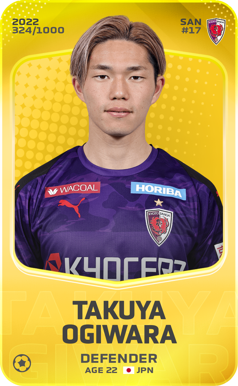 Sorare - Sorare Official - Takuya Ogiwara 2022-23 • Limited 324/1000 - NFT # 79494004394987595052039769201403358918877199339967592648268974581806152991492