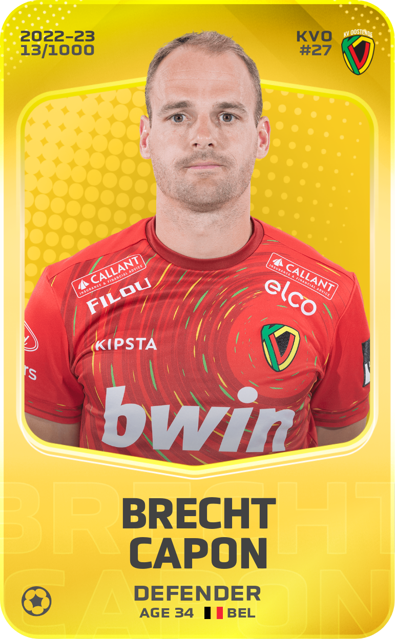 Sorare - Sorare Official - Brecht Capon 2022-23 • Limited 13/1000 - NFT # 31746351690356192987226541675593696327928307811629894369934361092511798186634