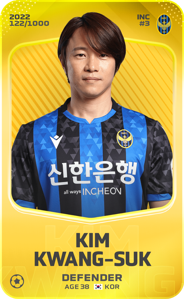 Sorare - Sorare Official - Kim Kwang-Suk 2022-23 • Limited 122/1000 - NFT # 115709515449868172688836665408939637205028228963521154809460035783009304003988