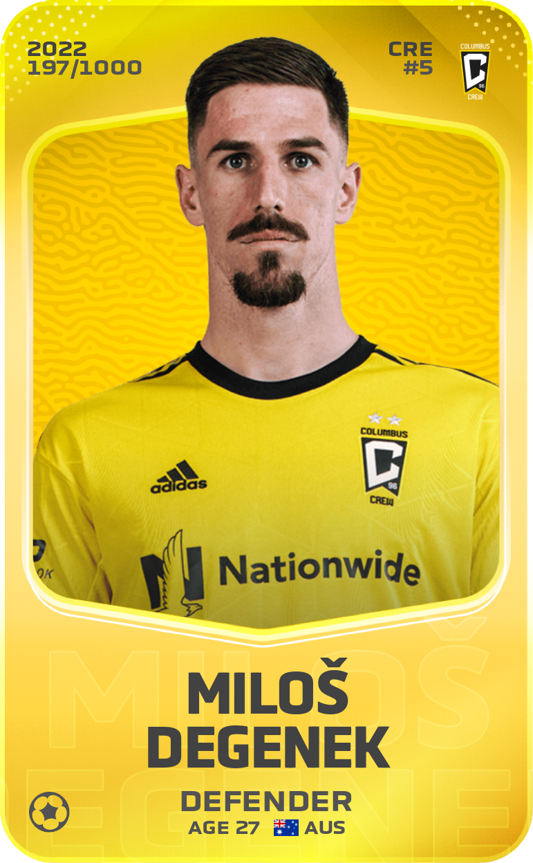 Sorare - Sorare Official - Miloš Degenek 2022-23 • Limited 197/1000 - NFT # 104772403569903259796575566947405082806759867877750624866721849371060754724082