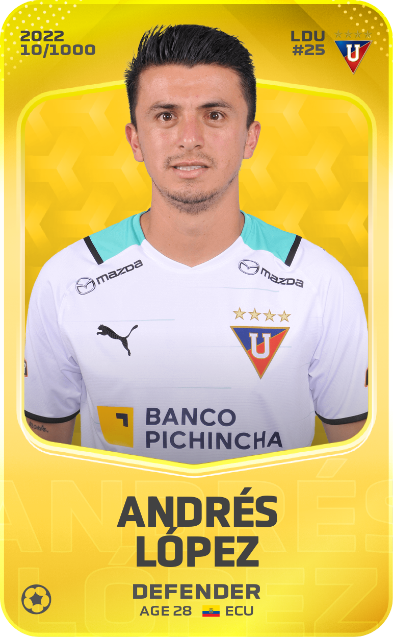 Sorare - Sorare Official - Andrés López 2022-23 • Limited 10/1000 - NFT # 77203223118712049215332728295497263994876621834289698929102704015966481300924