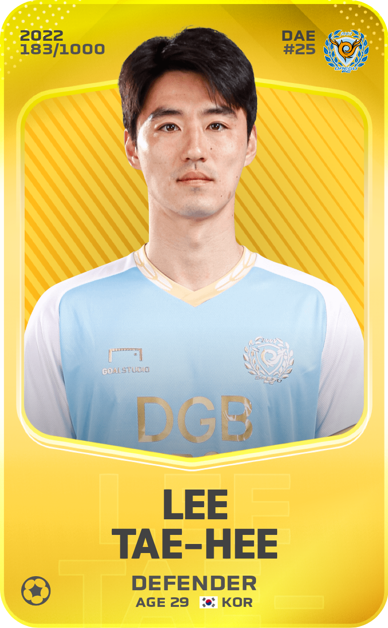 Sorare - Sorare Official - Lee Tae-Hee 2022-23 • Limited 183/1000 - NFT # 52780508189765639767982251185349008861704648921315105454016751771096658819278