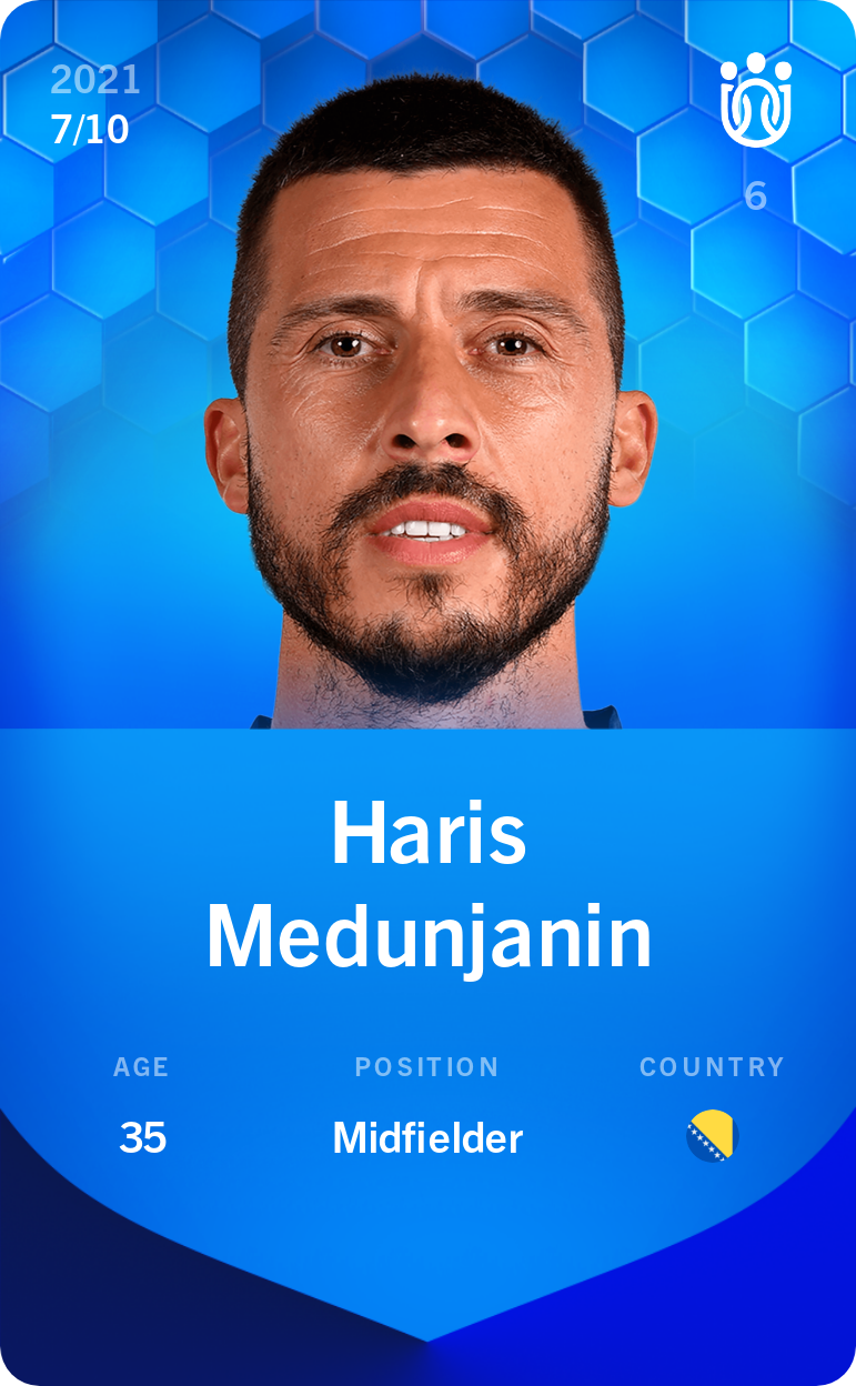 Sorare - Sorare Official - Haris Medunjanin 2021-22 • Super Rare 7/10 - NFT # 113971754762452271252876151055931952239262100983529551137647985914980296492396