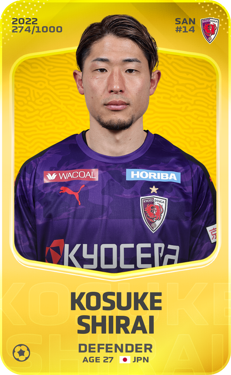 Sorare - Sorare Official - Kosuke Shirai 2022-23 • Limited 274/1000 - NFT # 41519530824361289829161988440459223793076532106597942404442648105866861042986