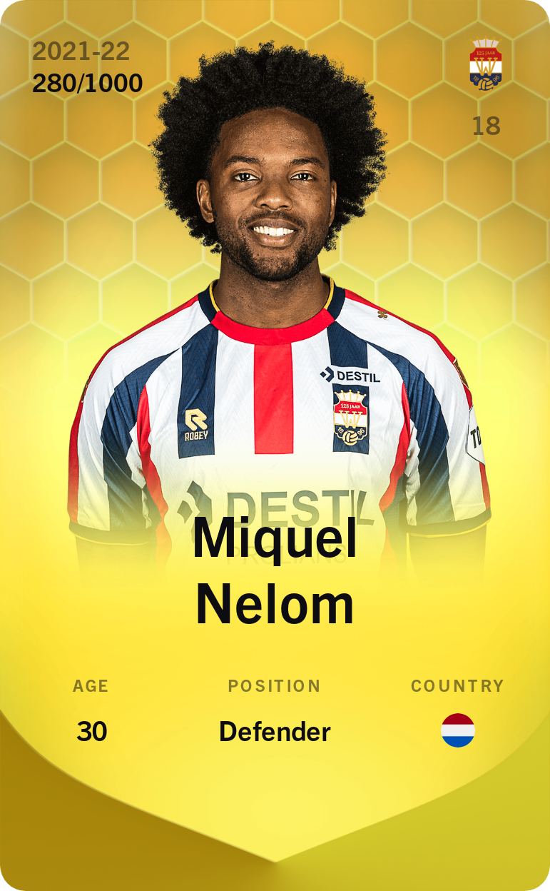 Sorare - Sorare Official - Miquel Nelom 2021-22 • Limited 280/1000 - NFT # 46496031781652766213860466410000876910082967160624487816812737978002573552500