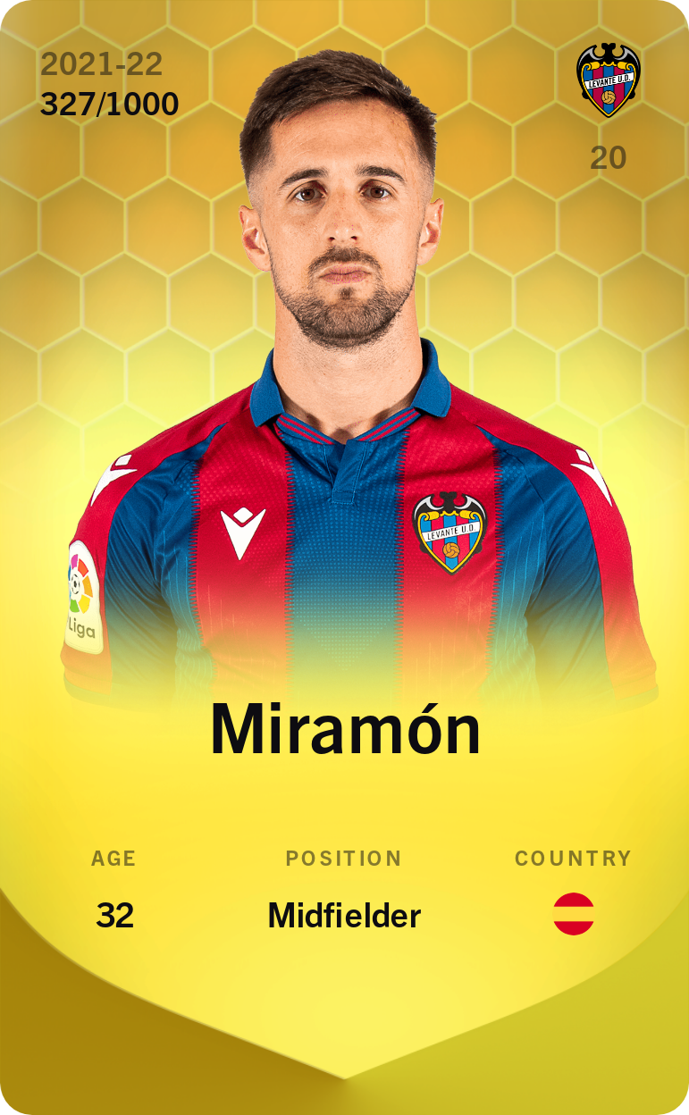 Sorare - Sorare Official - Miramón 2021-22 • Limited 327/1000 - NFT # 98180768304016210451653866673040170968275972486781278985432207115489562998696