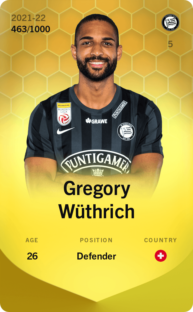 Gregory Wüthrich 2021-22 • Limited 463/1000