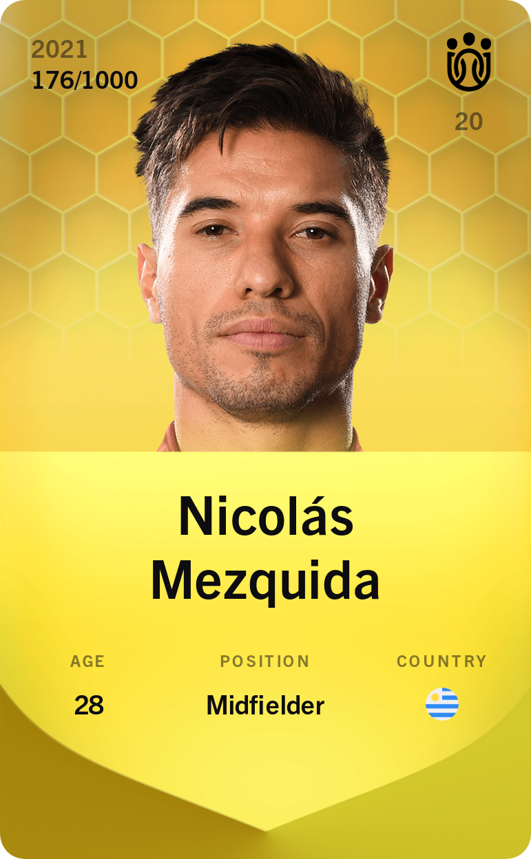 Sorare - Sorare Official - Nicolás Mezquida 2021-22 • Limited 176/1000 - NFT # 32521361647449644201020683235887108219971467703020250484900521402333541976089