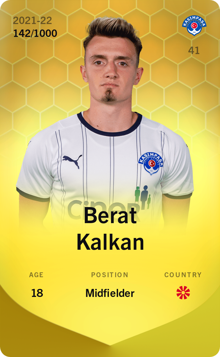 Sorare - Sorare Official - Berat Kalkan 2021-22 • Limited 142/1000 - NFT # 46483259286297061914086341068184129248052958646699386661254397877582641833848