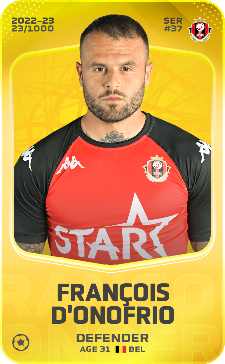 Sorare - Sorare Official - François D'Onofrio 2022-23 • Limited 23/1000 - NFT # 105010625341923504543993143616540618573536079114546703274506466781933317454035