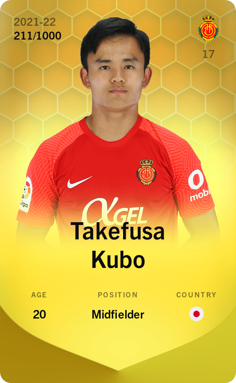 Sorare - Sorare Official - Takefusa Kubo 2021-22 • Limited 211/1000 - NFT # 33485093321512592607482745650000546947587717329406635301585172018716129683490