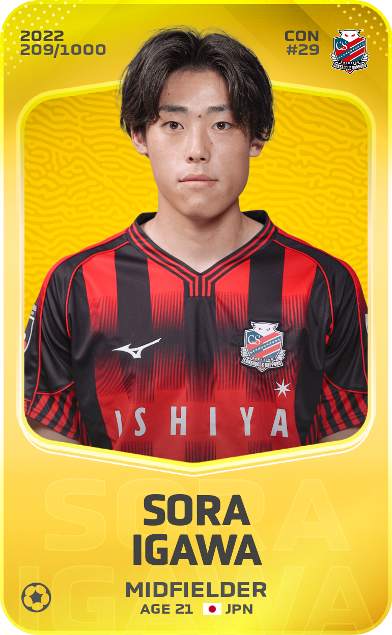 Sorare - Sorare Official - Sora Igawa 2022-23 • Limited 209/1000 - NFT # 34080441386325490090563309287538607572884472181663543431326488567037326913194
