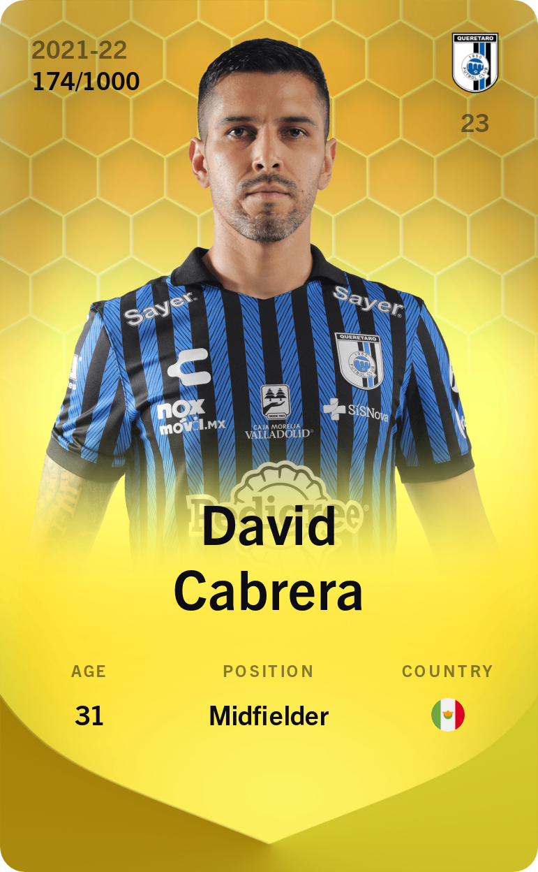Sorare - Sorare Official - David Cabrera 2021-22 • Limited 174/1000 - NFT # 110118819065236856056352974571285899510814508138210083110332821152917744626694