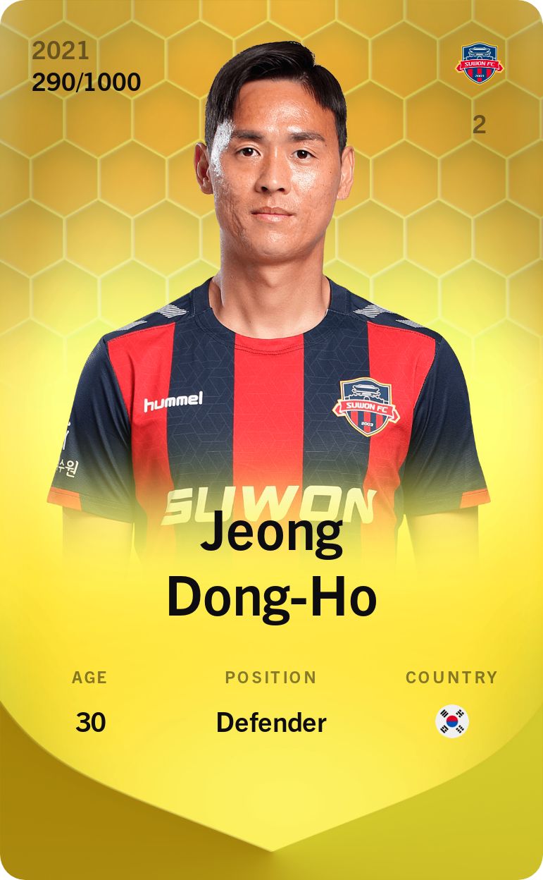 Sorare - Sorare Official - Jeong Dong-Ho 2021-22 • Limited 290/1000 - NFT # 57678060425595423184830380700455085912567391039983804853191209108250551788437