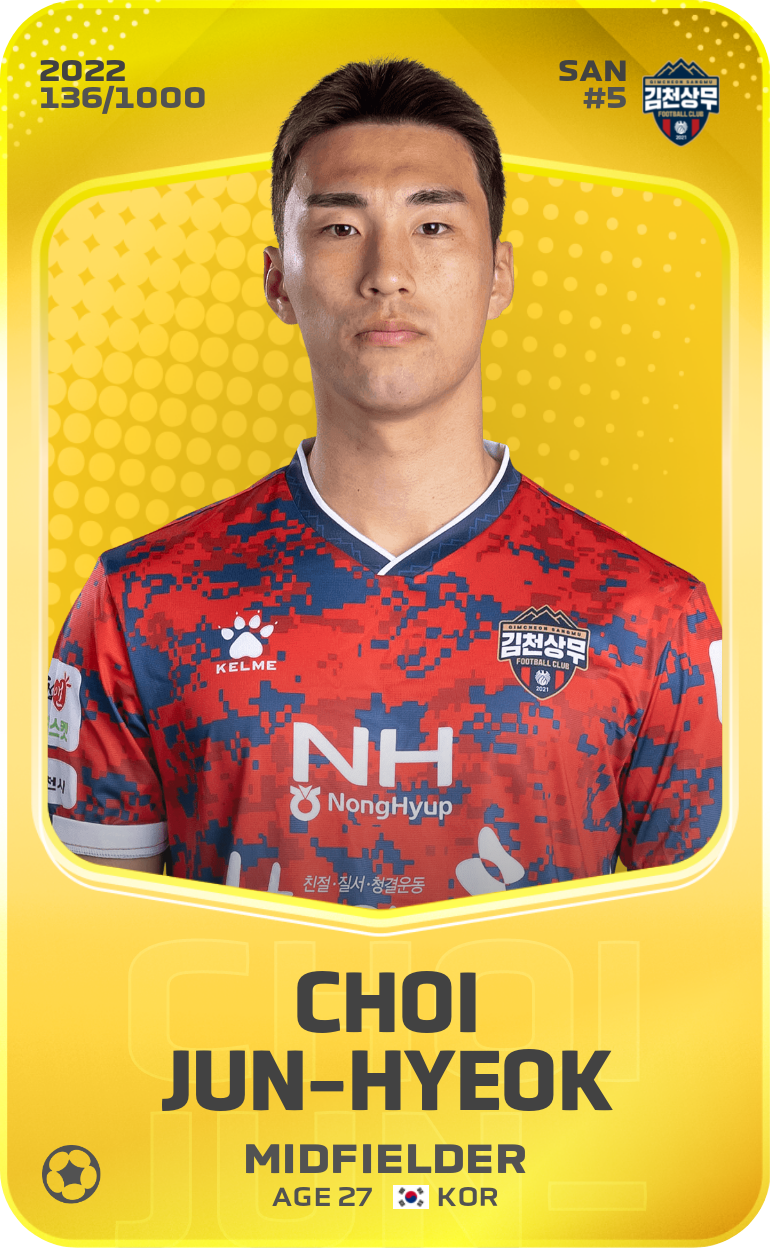 Sorare - Sorare Official - Choi Jun-Hyeok 2022-23 • Limited 136/1000 - NFT # 66215523490675059300487815381761530041188027063104257158204555458771841210696