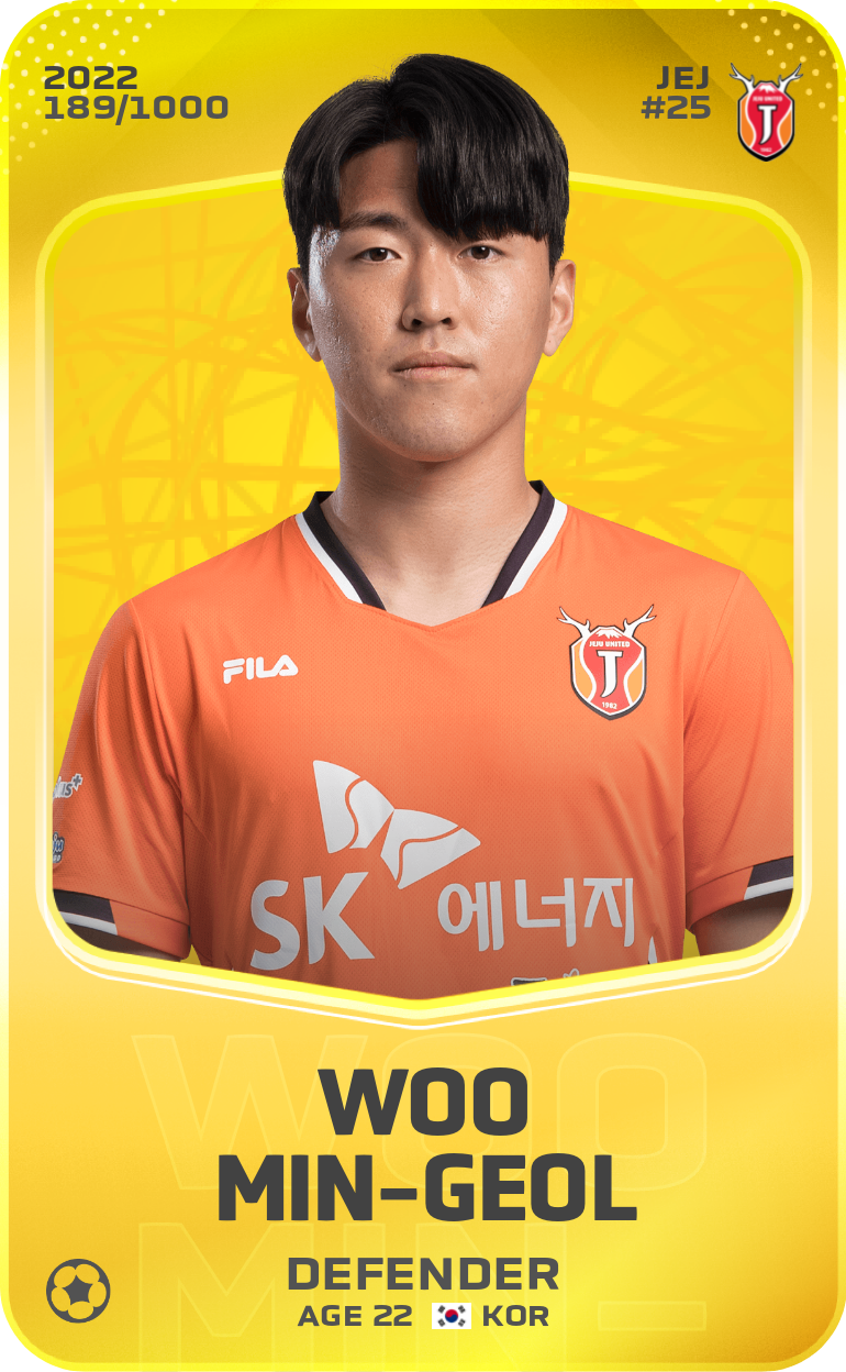 Sorare - Sorare Official - Woo Min-Geol 2022-23 • Limited 189/1000 - NFT # 7973272643323711995049249162159055298737075564050042351237289645817869901569