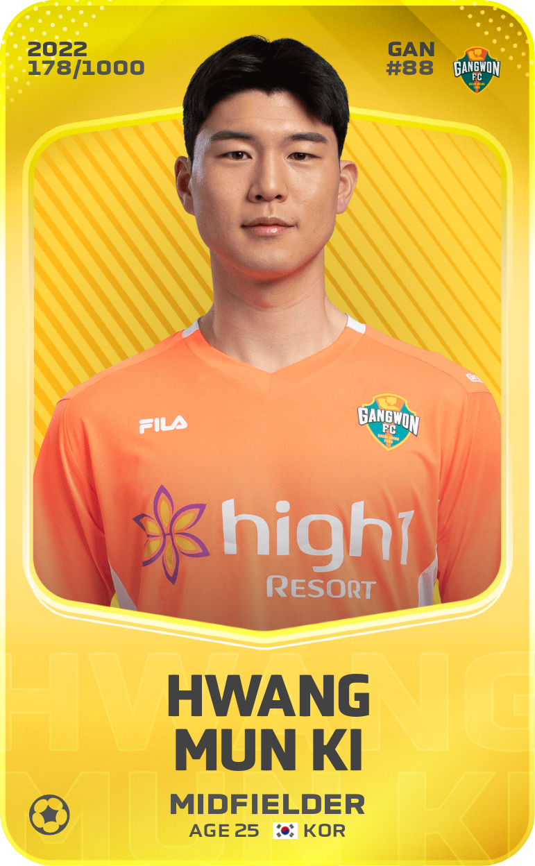 Sorare - Sorare Official - Hwang Mun Ki 2022-23 • Limited 178/1000 - NFT # 58475754112318006262897537186960690252970250773674518137947032740110396225545