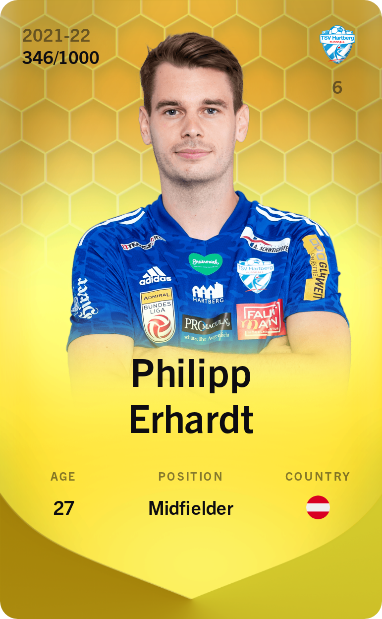 Sorare - Sorare Official - Philipp Erhardt 2021-22 • Limited 346/1000 - NFT # 62212108733784903119757577501954141720688873574282084603354703031774373350444