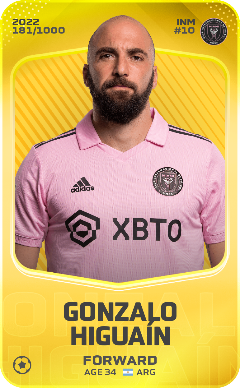 Sorare - Sorare Official - Gonzalo Higuaín 2022-23 • Limited 181/1000 - NFT # 17738133774488598086052326672527978514018766960571061611863924372700219758926