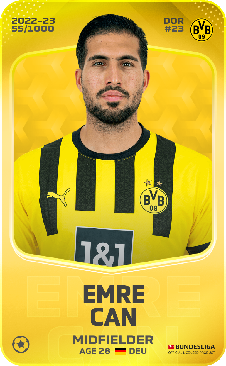 Sorare - Sorare Official - Emre Can 2022-23 • Limited 55/1000 - NFT # 20240231028260275580007885030561372523993732636483482716520427481614355186936