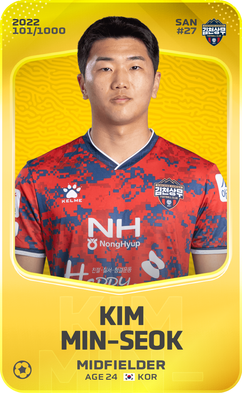 Sorare - Sorare Official - Kim Min-Seok 2022-23 • Limited 101/1000 - NFT # 74330512432863693777170860284464242450509040744834189711828708734405105436408