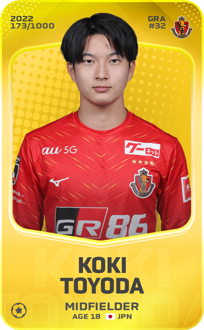 Sorare - Sorare Official - Koki Toyoda 2022-23 • Limited 173/1000 - NFT # 83855138556306545480923804322431798966604980215230174685556582255912743853220