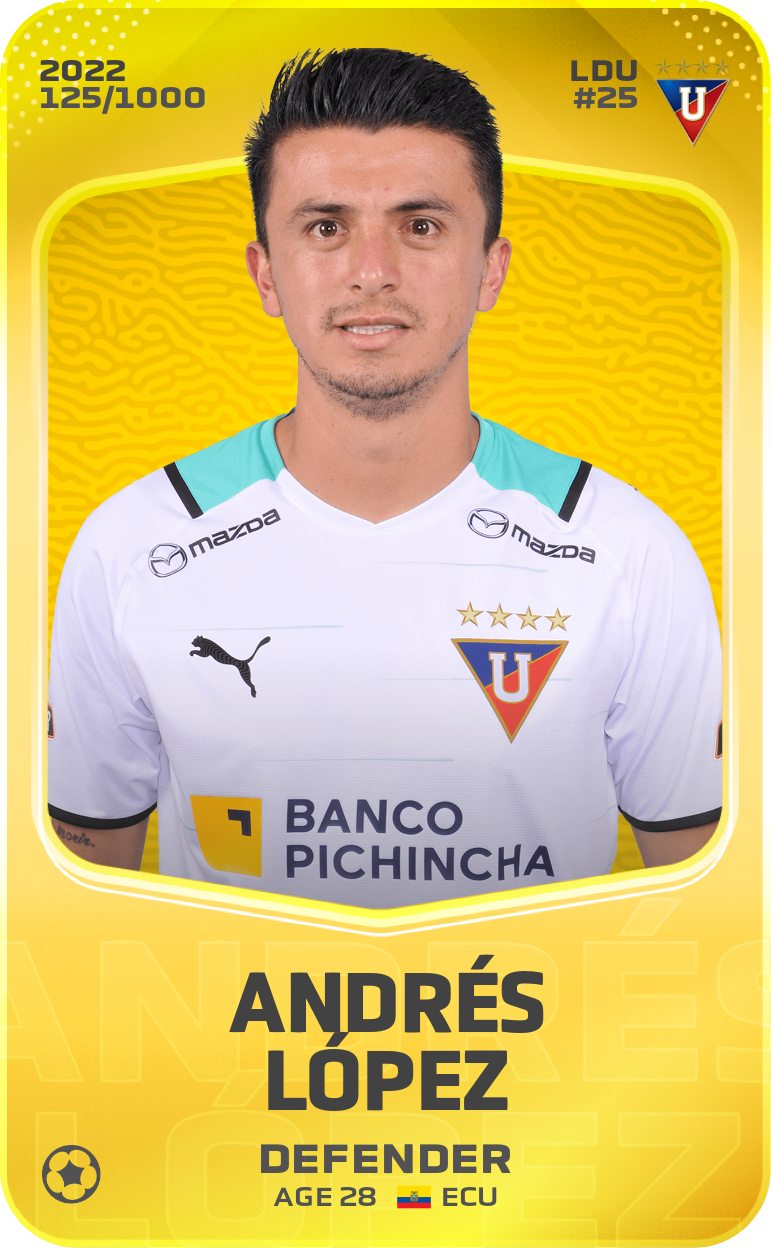 Sorare - Sorare Official - Andrés López 2022-23 • Limited 125/1000 - NFT # 52277057961715872774982404029629505416029097521334768973969575380298431991413