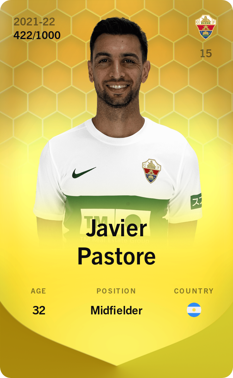 Sorare - Sorare Official - Javier Pastore 2021-22 • Limited 422/1000 - NFT # 5789510682093065080966832101500021750269166902751395765434570863474670918516