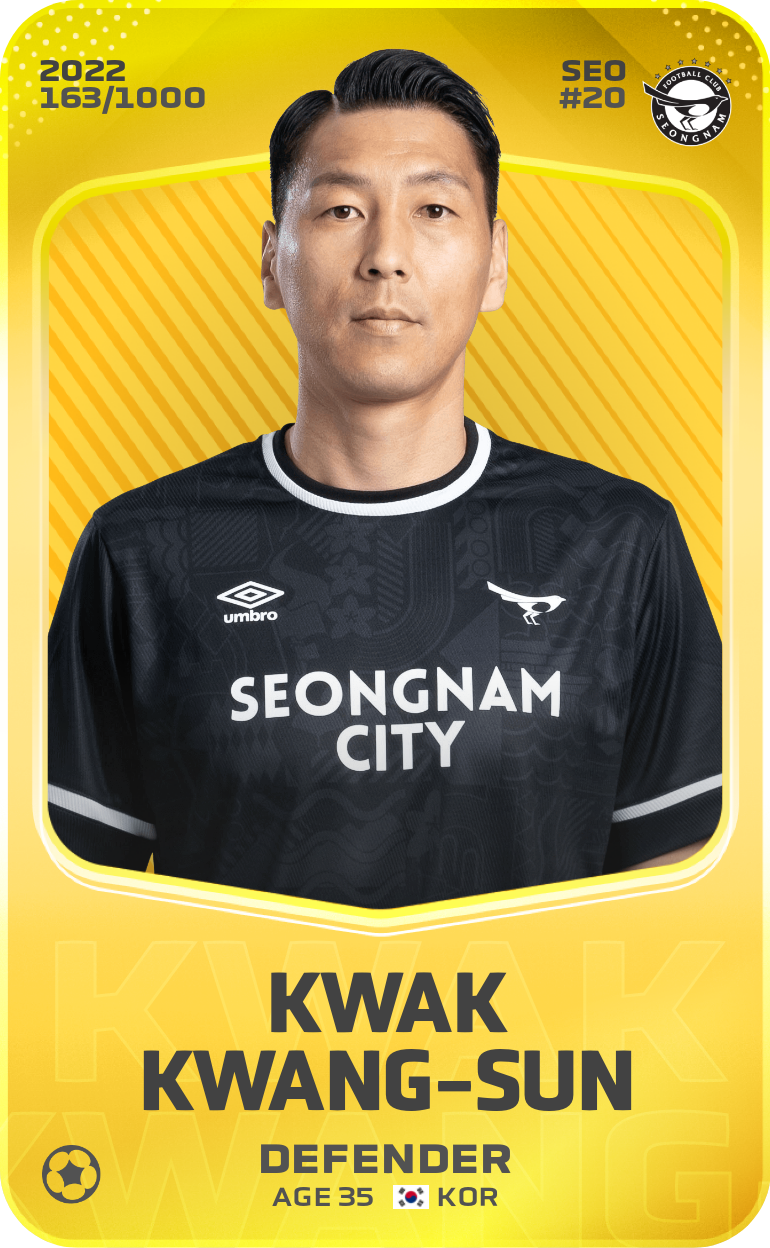 Sorare - Sorare Official - Kwak Kwang-Sun 2022-23 • Limited 163/1000 - NFT # 103570283458302425046629901809150359353228009888504863387968862368395253186325
