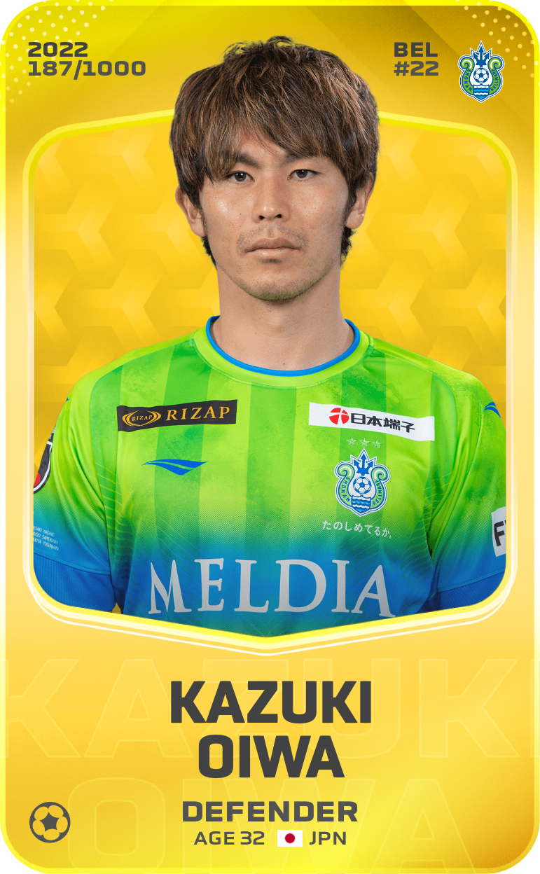 Sorare - Sorare Official - Kazuki Oiwa 2022-23 • Limited 187/1000 - NFT # 33246511754750015480562179025353969787288795645763272179392151955119377930920