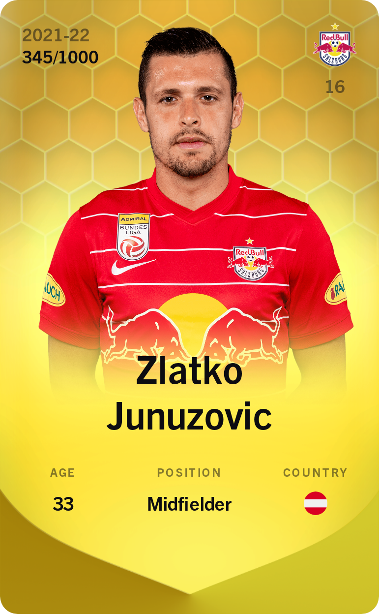 Sorare - Sorare Official - Zlatko Junuzovic 2021-22 • Limited 345/1000 - NFT # 18441682054610156335526486253891241034023171610054286709153498502009133713461