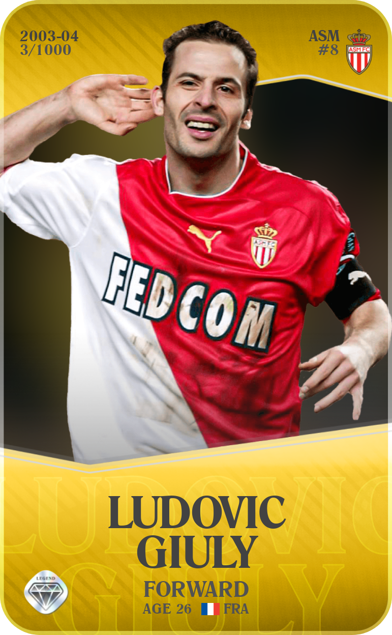 Sorare - Sorare Official - Ludovic Giuly 2003-04 • Limited 3/1000 - NFT # 52232273835475034729827163034112969788928541799233887754845486832174093072902