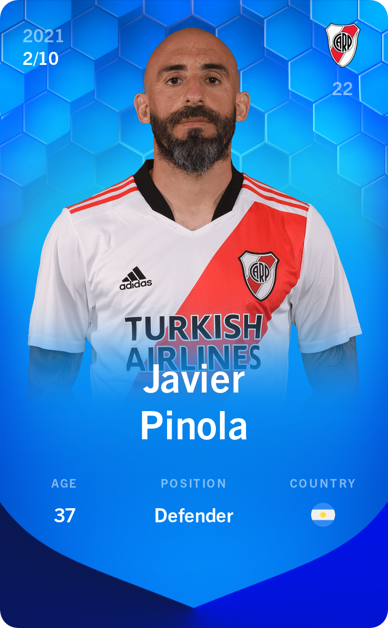 Sorare - Sorare Official - Javier Pinola 2021-22 • Super Rare 2/10 - NFT # 1021982107107158729187113144784784953983437725756416730892404345347704240757