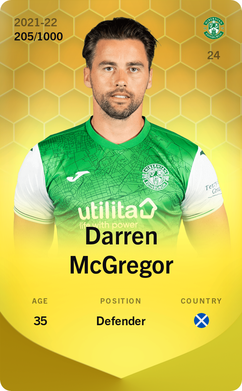 Sorare - Sorare Official - Darren McGregor 2021-22 • Limited 205/1000 - NFT # 109147476341633611018796557474506703008632334479177280800443610318189381693745