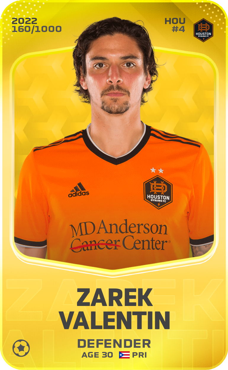 Sorare - Sorare Official - Zarek Valentin 2022-23 • Limited 160/1000 - NFT # 23473384502326183660649314309432194082696926773502592073479950109026086962310