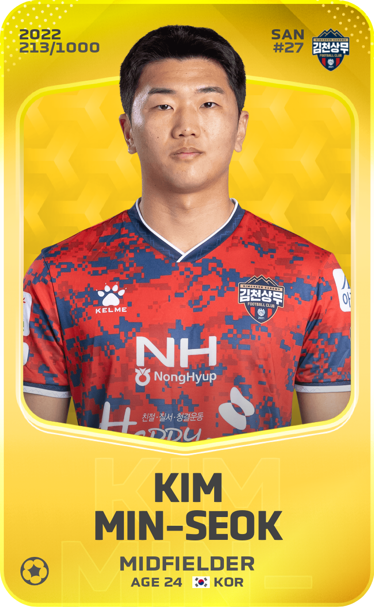 Sorare - Sorare Official - Kim Min-Seok 2022-23 • Limited 213/1000 - NFT # 21268674529578842323148366675237260420263203163118695158011450004304836919691