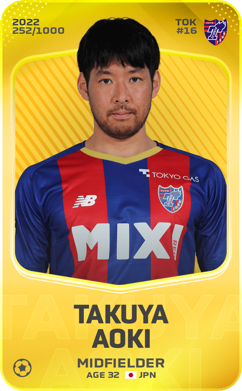 Sorare - Sorare Official - Takuya Aoki 2022-23 • Limited 252/1000 - NFT # 12947611392874467076625798030745547026636550137416969661193657773470319641964