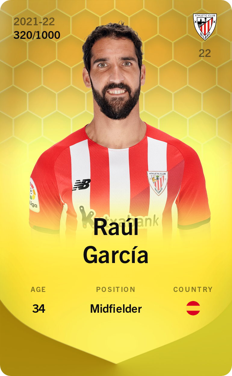 Sorare - Sorare Official - Raúl García 2021-22 • Limited 320/1000 - NFT # 8433616322941516431715627555434207825283053226228772466163836764727766750854