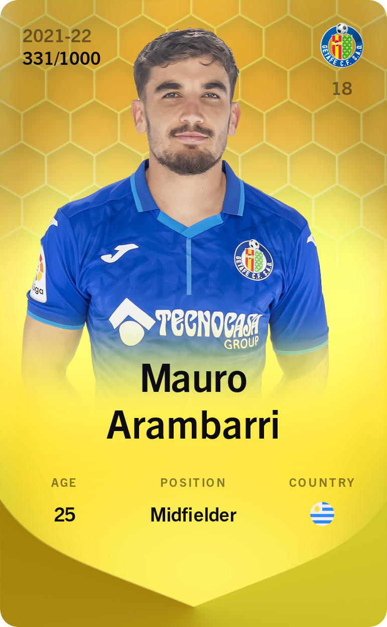 Sorare - Sorare Official - Mauro Arambarri 2021-22 • Limited 331/1000 - NFT # 69214741089660869189916307706045435425563312505862257483881215382942413300741