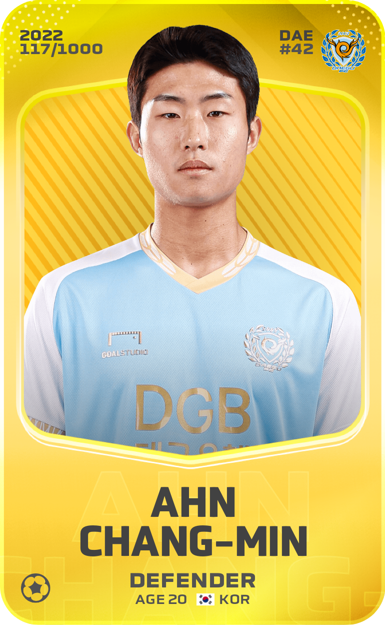 Sorare - Sorare Official - Ahn Chang-Min 2022-23 • Limited 117/1000 - NFT # 45995780305855771201410767760028562798577019634020507831769673899451112933613