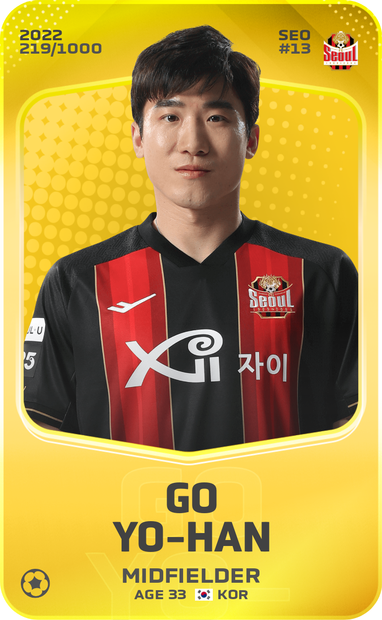 Sorare - Sorare Official - Go Yo-Han 2022-23 • Limited 219/1000 - NFT # 44042139070208527923600534914258355994641804325253169589017300822712065594294