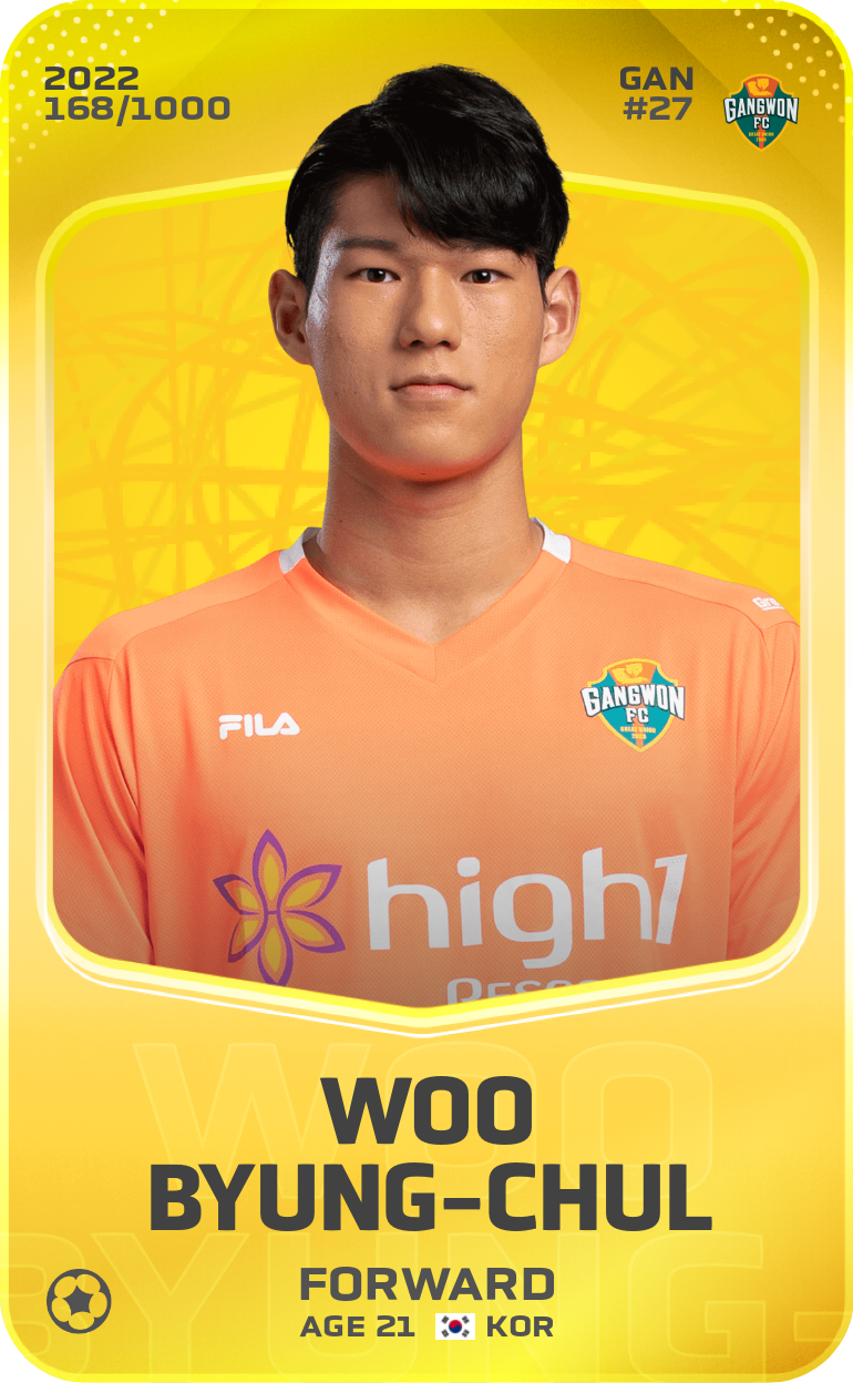 Sorare - Sorare Official - Woo Byung-Chul 2022-23 • Limited 168/1000 - NFT # 113484757262863084278050093111782468136584573991688043953347370303337478004079