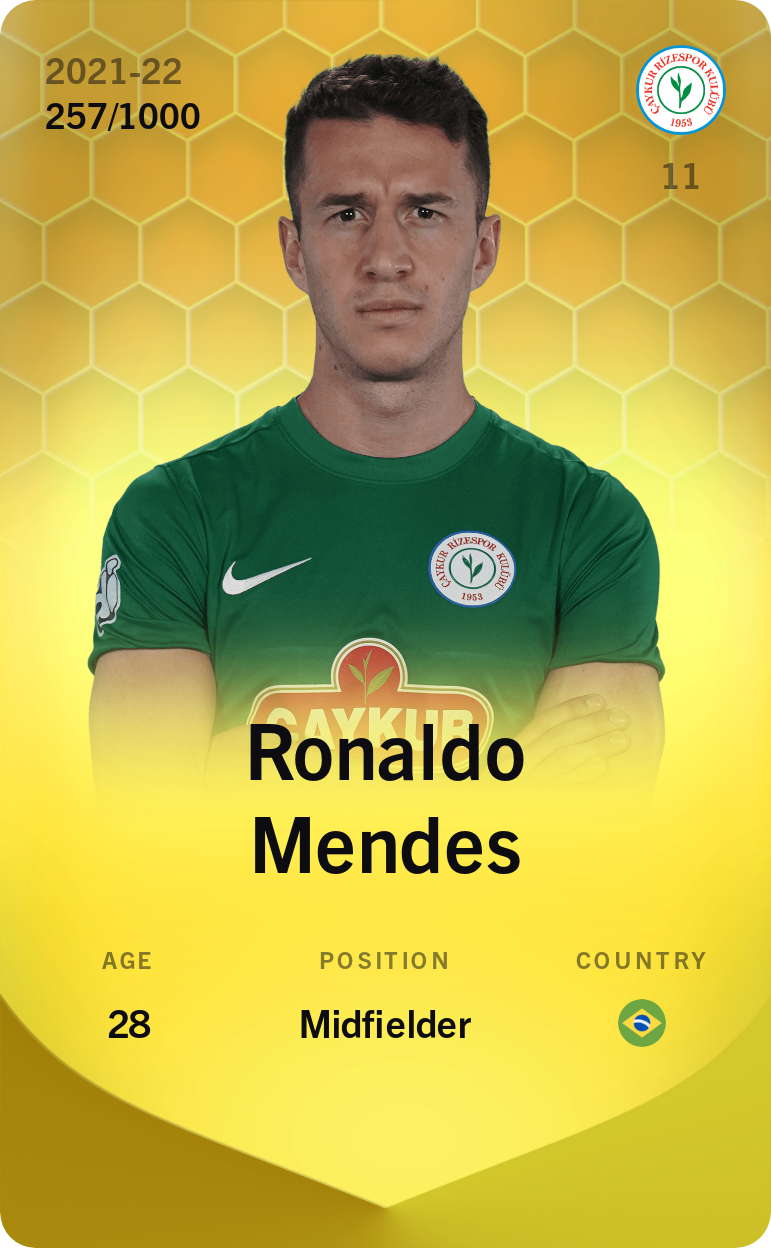 Sorare - Sorare Official - Ronaldo Mendes 2021-22 • Limited 257/1000 - NFT # 89691466533496807992548464329394451343625071286466707439307094971820339390272