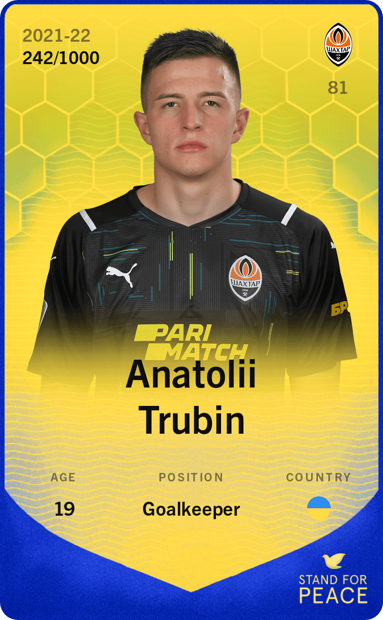 Anatolii Trubin 2021-22 • Limited 242/1000